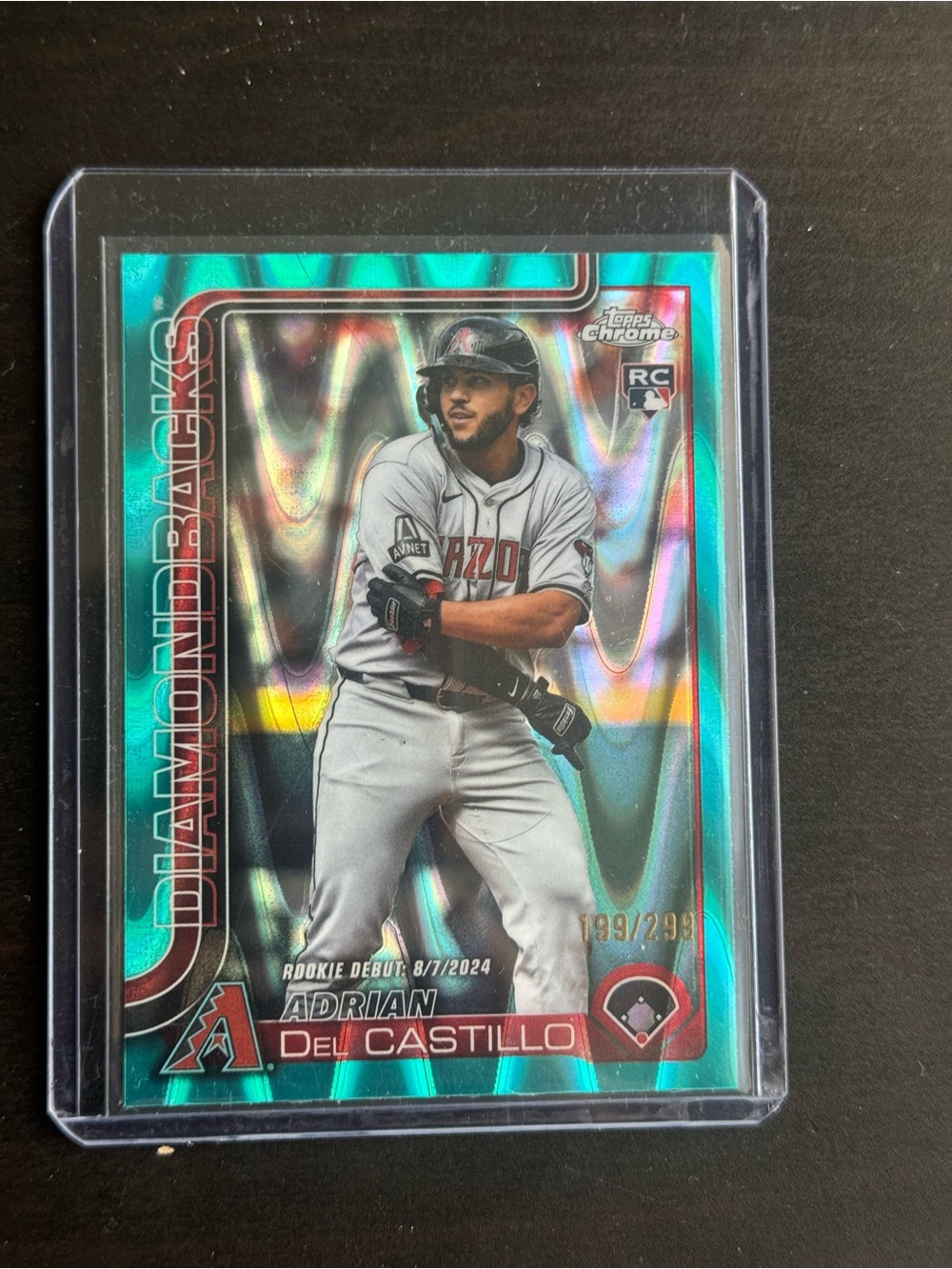 2025 Topps Chrome Update - Adrian Del Castillo  Teal Raywave Refractor /299 (RC)